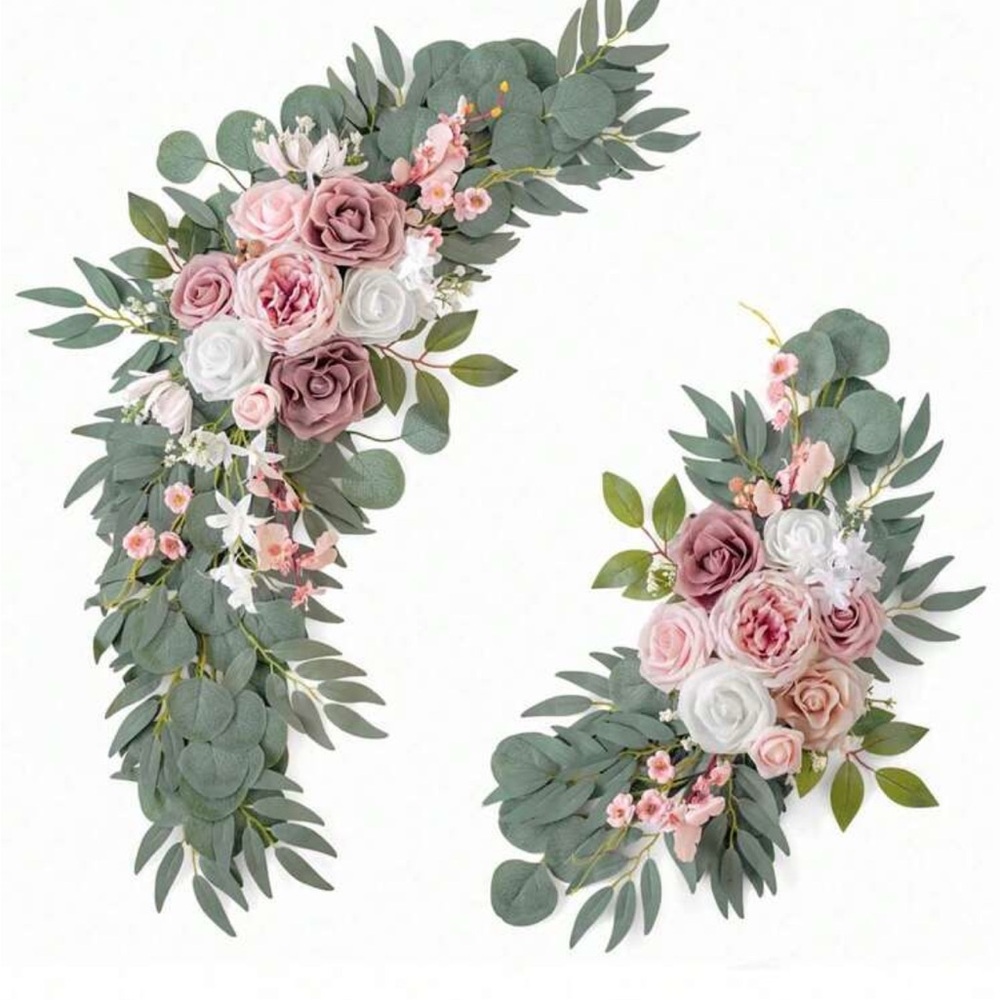 Dusty Rose & Blush Arch Flowers